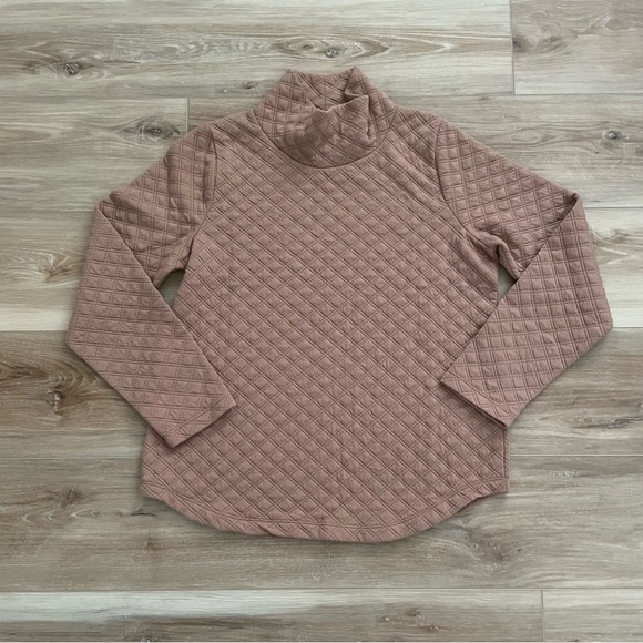 J. Crew Factory Tops - J. Crew Quilted Mockneck Pullover BL249 sz L